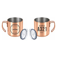 Thumbnail for Airbus A321 - Portable Mug - Tag + Name - Copper