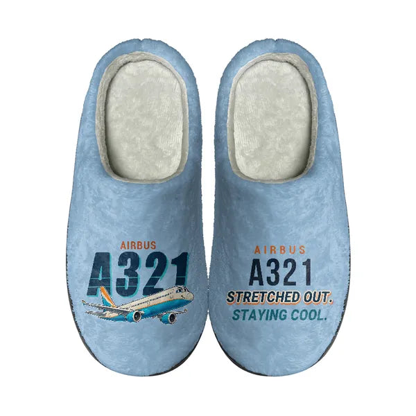 Airbus A321 - Slippers - Cotton - Cartoon - Light Blue