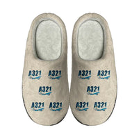 Thumbnail for Airbus A321 - Slippers - Cotton - Cartoon Pattern - Beige