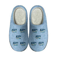 Thumbnail for Airbus A321 - Slippers - Cotton - Cartoon Pattern - Light Blue