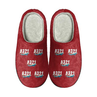 Thumbnail for Airbus A321 - Slippers - Cotton - Cartoon Pattern - Red