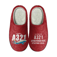 Thumbnail for Airbus A321 - Slippers - Cotton - Cartoon - Red