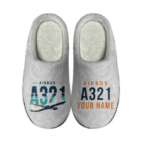 Thumbnail for Airbus A321 - Slippers - Cotton - Original + Name - Light Gray