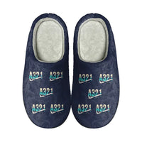 Thumbnail for Airbus A321 - Slippers - Cotton - Original Pattern - Navy Blue