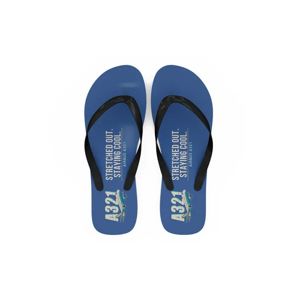 Airbus A321 - Slippers - Flip Flops - Cartoon - Blue