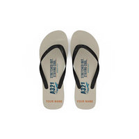 Thumbnail for Airbus A321 - Slippers - Flip Flops - Cartoon + Name - Beige