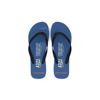 Thumbnail for Airbus A321 - Slippers - Flip Flops - Cartoon + Name - Blue