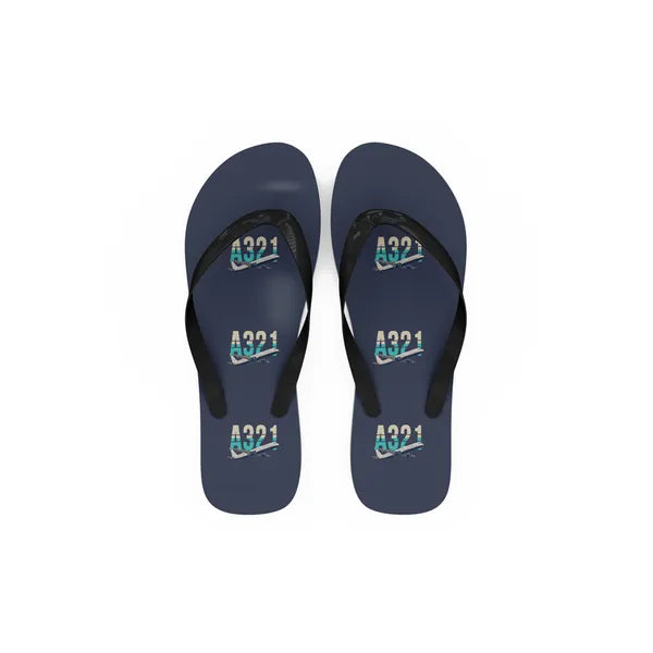 Airbus A321 - Slippers - Flip Flops - Original Pattern - Navy Blue