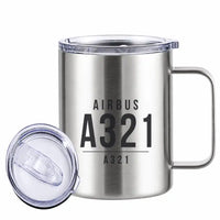Thumbnail for Airbus A321 - Stainless Steel Mug - Tag - Silver