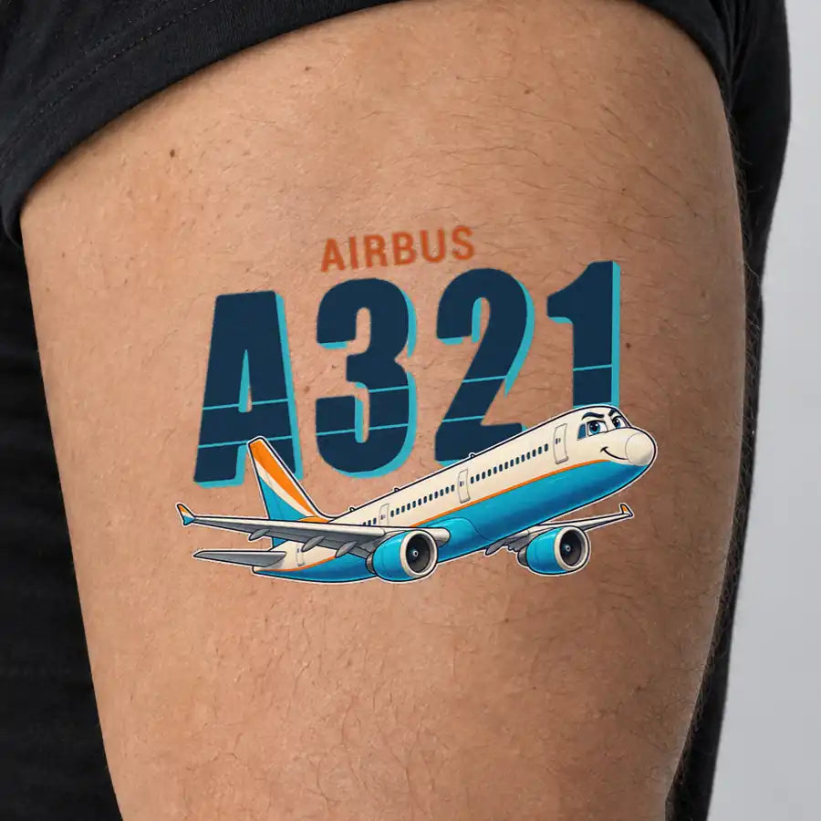 Airbus A321 - Tattoo - Cartoon - Man