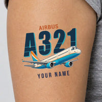 Thumbnail for Airbus A321 - Tattoo - Cartoon + Name