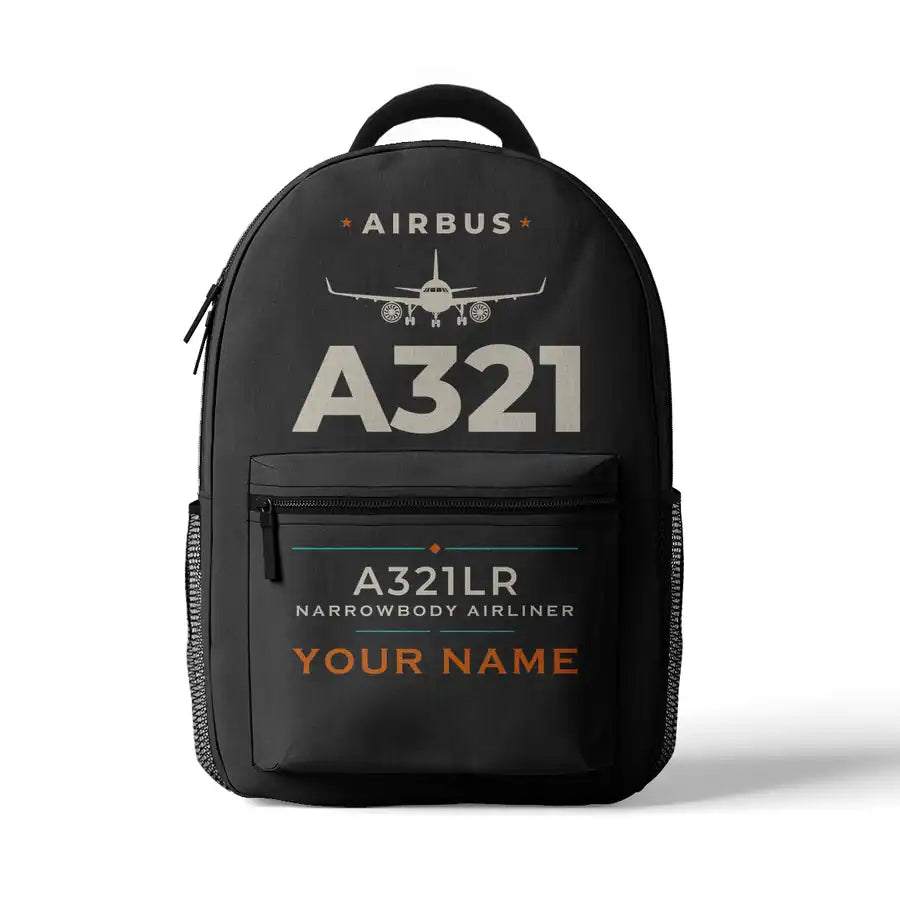 Airbus A321LR - 3D Backpack - Heritage + Name - Gray