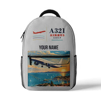 Thumbnail for Airbus A321LR - 3D Backpack - White + Name