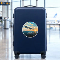 Thumbnail for Airbus A321LR - 3D + Name - Circle Sticker - Suitcase