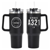 Thumbnail for Airbus A321LR - 40oz Car Mug - Tag + Name - Black