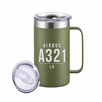 Thumbnail for Airbus A321LR - Beverage Mug - Tag - Army Green