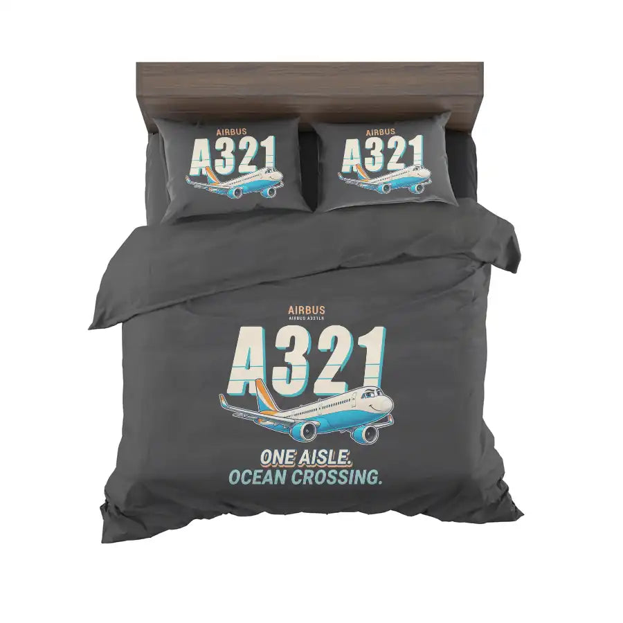 Airbus A321LR - Cartoon - Bedding Set - Black