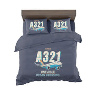 Thumbnail for Airbus A321LR - Cartoon - Bedding Set - Navy Blue
