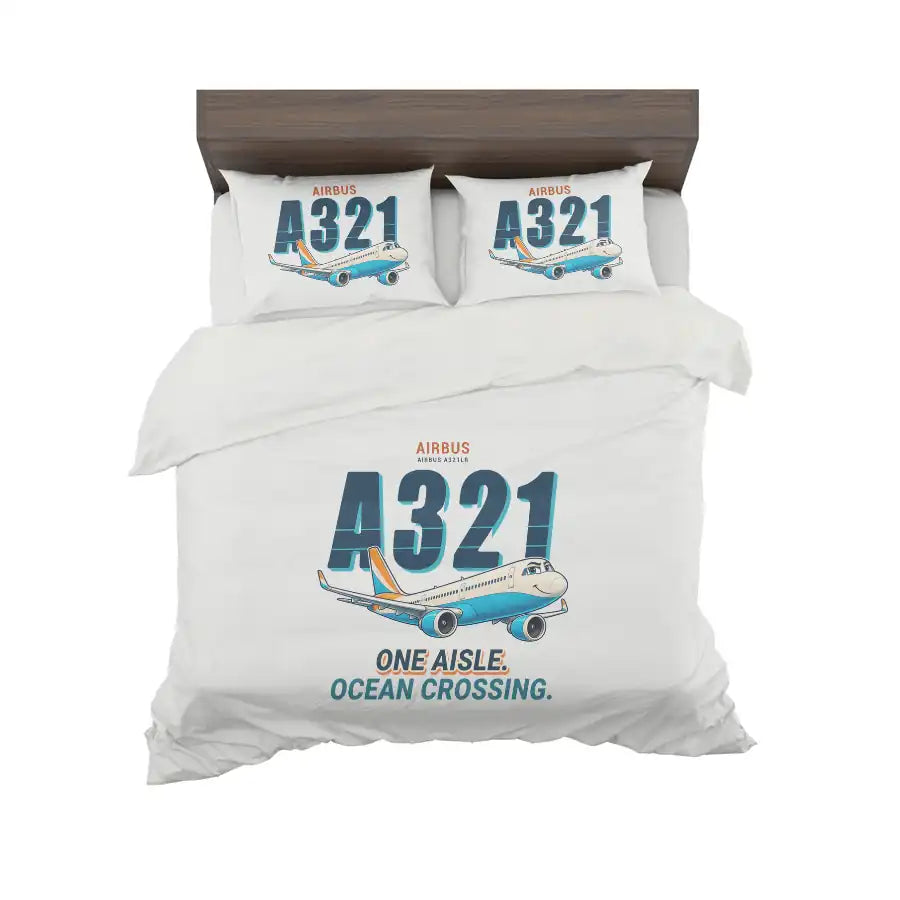 Airbus A321LR - Cartoon - Bedding Set - White