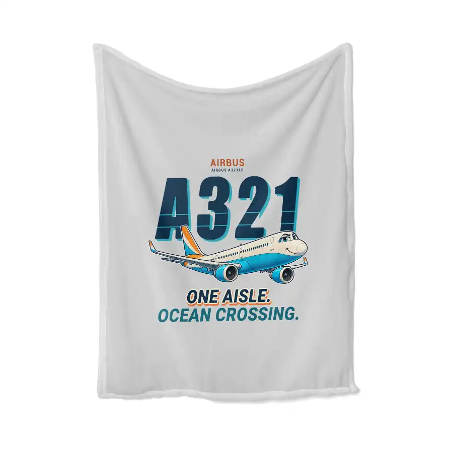Airbus A321LR - Cartoon - Blanket - Light Gray