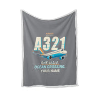 Thumbnail for Airbus A321LR - Cartoon + Name - Blanket - Gray