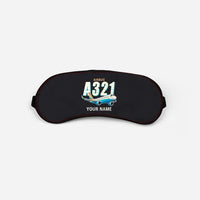 Thumbnail for Airbus A321LR - Cartoon + Name - Sleep Mask - Black