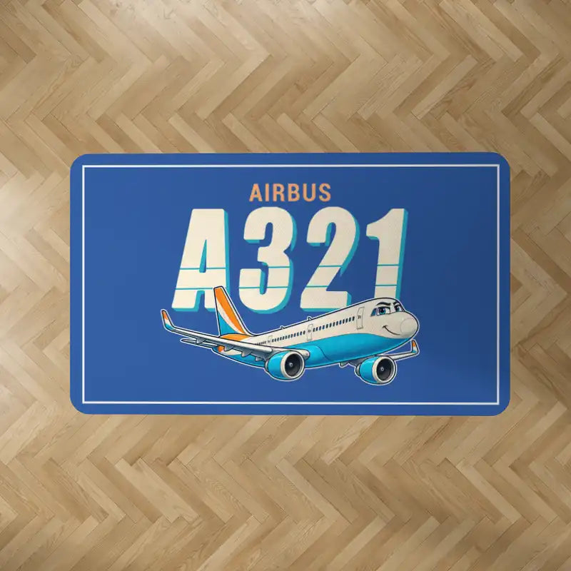 Airbus A321LR - Cartoon - Rectangle Carpet - Blue
