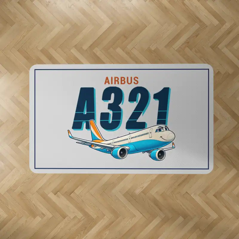 Airbus A321LR - Cartoon - Rectangle Carpet - Light Gray