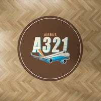 Thumbnail for Airbus A321LR - Cartoon - Round Carpet - Brown