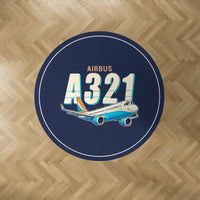 Thumbnail for Airbus A321LR - Cartoon - Round Carpet - Dark Blue
