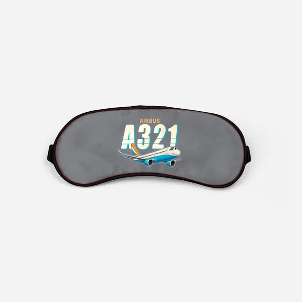 Airbus A321LR - Cartoon - Sleep Mask - Gray