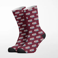 Thumbnail for Airbus A321LR - Cartoon - Socks - Burgundy