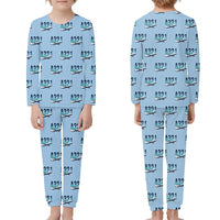 Thumbnail for Airbus A321LR - Children Pajamas - Original Pattern - Light Blue