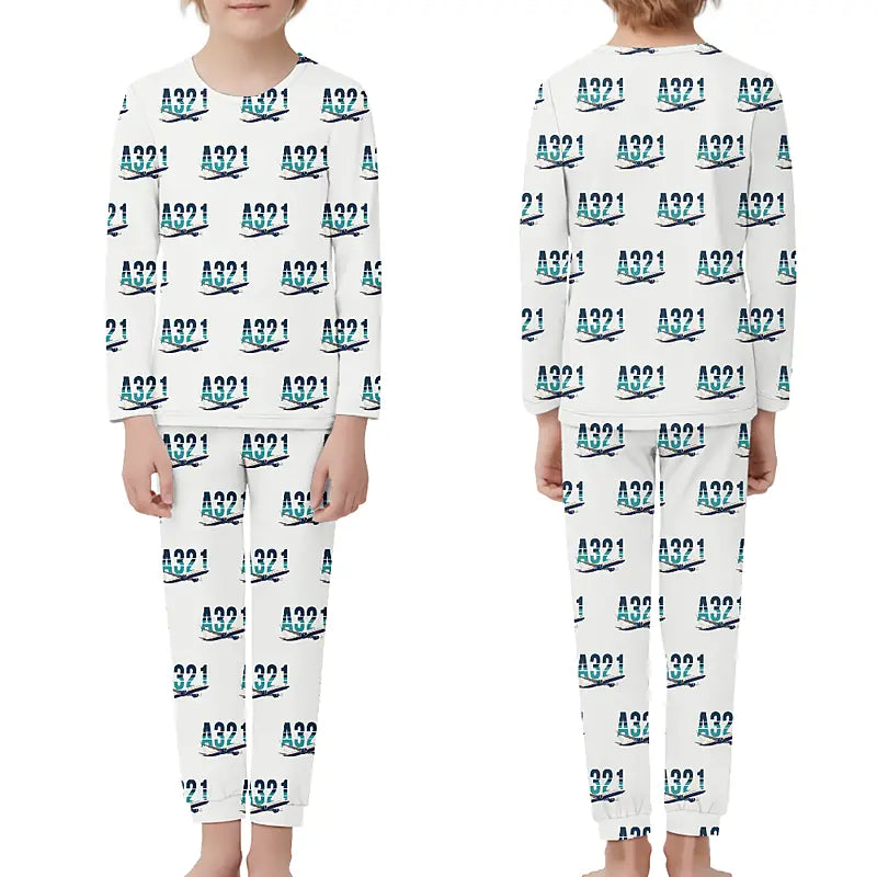 Airbus A321LR - Children Pajamas - Original Pattern - White