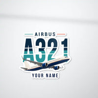 Thumbnail for Airbus A321LR - Original Die-Cut + Name - Die-Cut - White Car