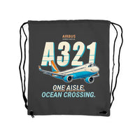 Thumbnail for Airbus A321LR - Drawstring Bag - Cartoon - Gray