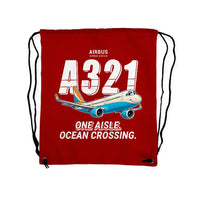 Thumbnail for Airbus A321LR - Drawstring Bag - Cartoon - Red