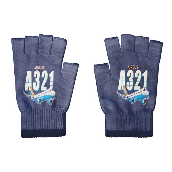 Airbus A321LR - Gloves - Cut - Cartoon - Navy Blue