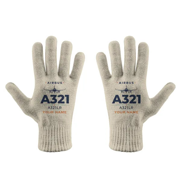 Airbus A321LR - Gloves - Full - Heritage + Name - Beige
