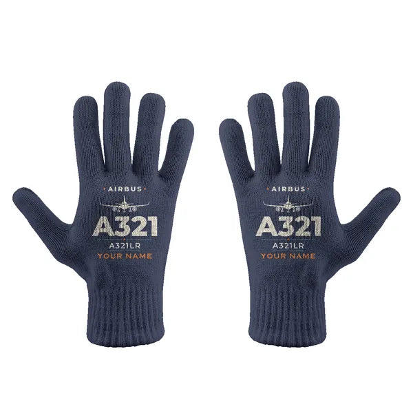 Airbus A321LR - Gloves - Full - Heritage + Name - Navy Blue
