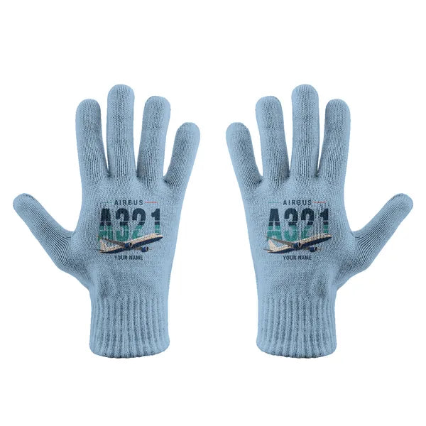 Airbus A321LR - Gloves - Full - Original + Name - Light Blue