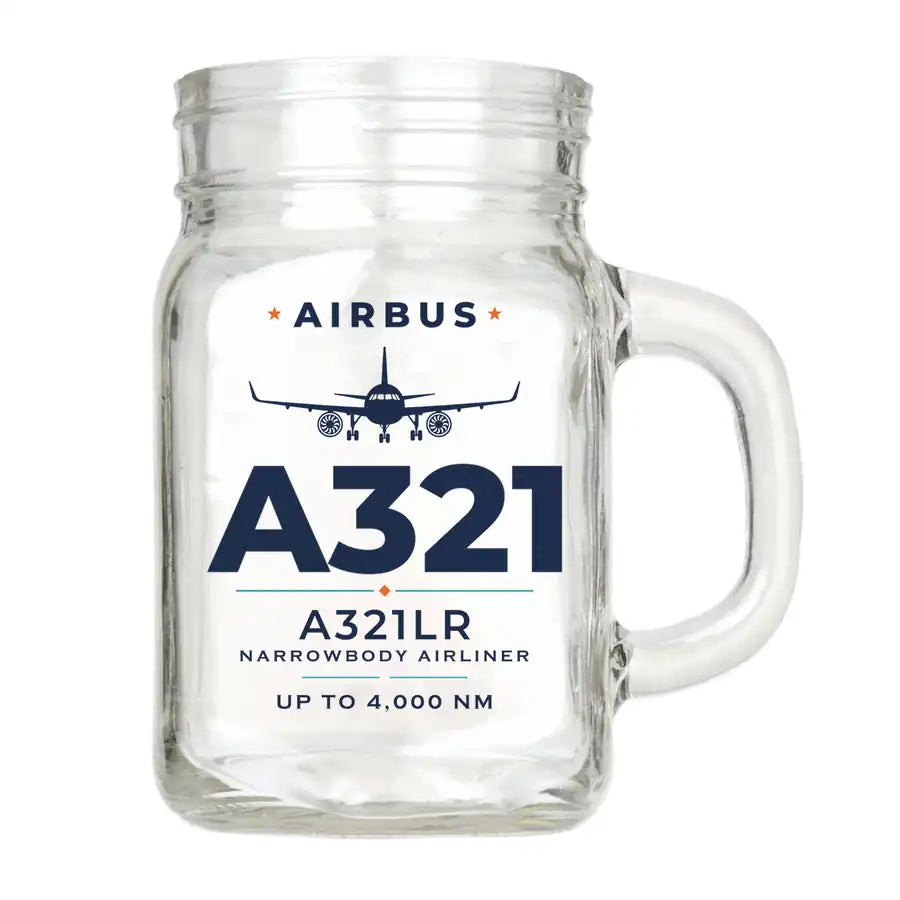 Airbus A321LR - Heritage - Cocktail Glass (Mason Jar)