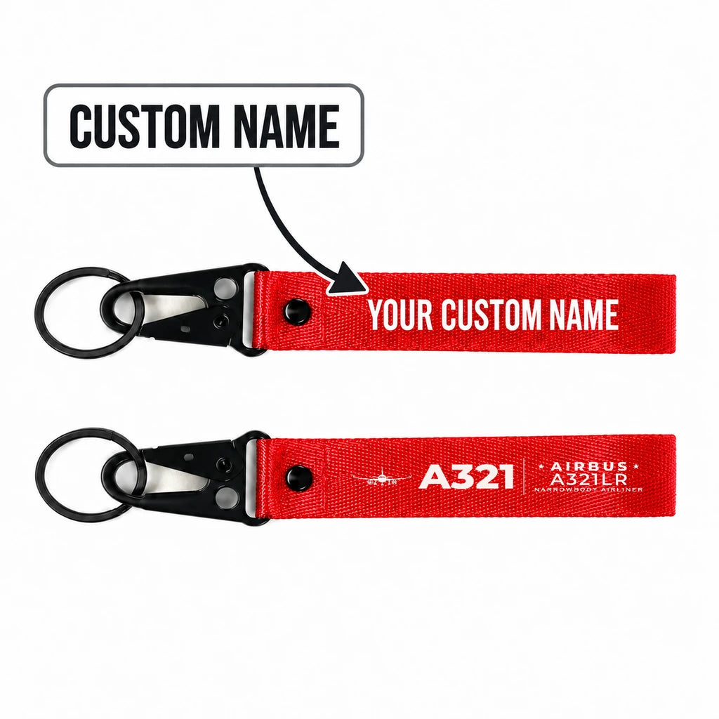 Airbus A321LR Hawk-Shaped Key Chains - Red - Heritage - Personalized