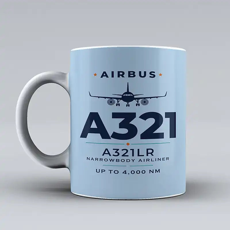 Airbus A321LR - Heritage - Mug - Light Blue