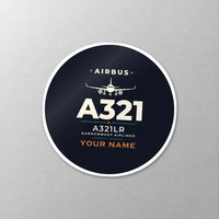 Thumbnail for Airbus A321LR - Heritage + Name - Circle Sticker - Close-up