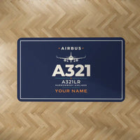 Thumbnail for Airbus A321LR - Heritage + Name - Rectangle Carpet - Dark Blue