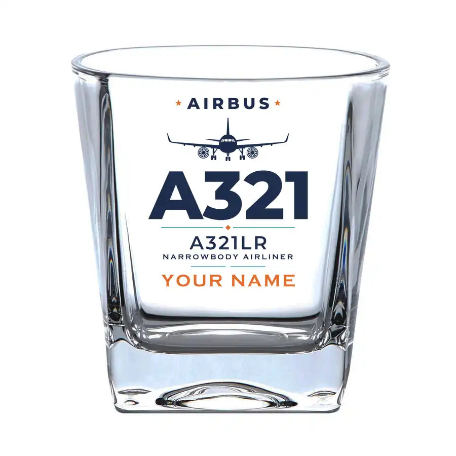 Airbus A321LR - Heritage + Name - Whiskey Glass