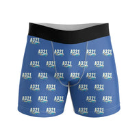 Thumbnail for Airbus A321LR - Men Boxers - Cartoon Pattern - Blue