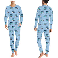 Thumbnail for Airbus A321LR - Men Pajamas - Original Pattern - Light Blue