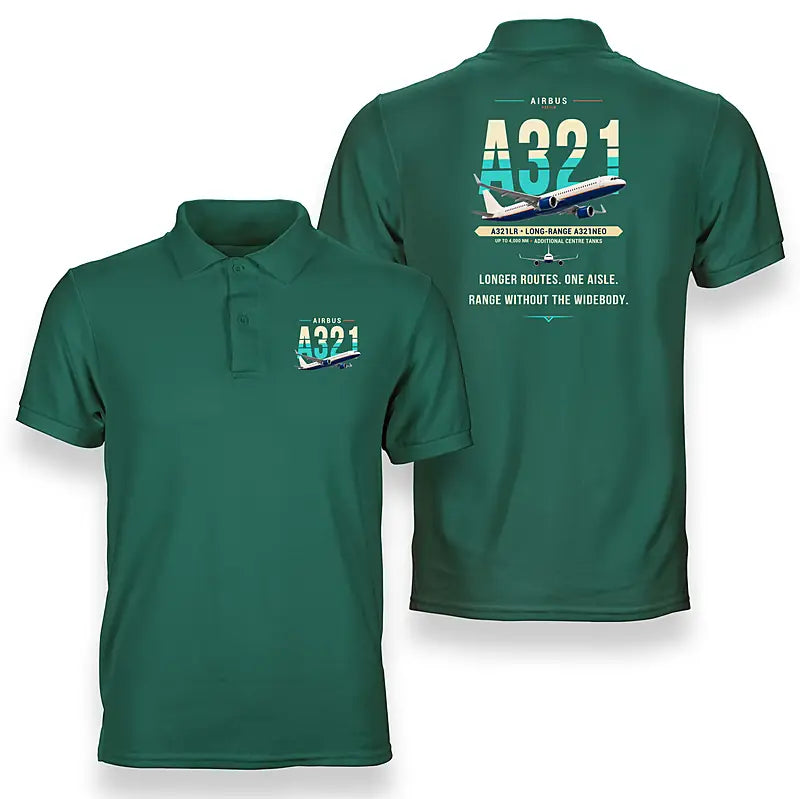 Airbus A321LR - Original - Double-Side Polo - Green